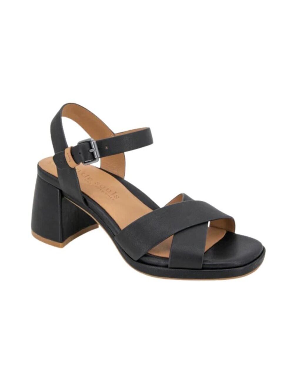 Gentle Souls Rimini Black Leather Heeled Sandals Women's NEW - US 10